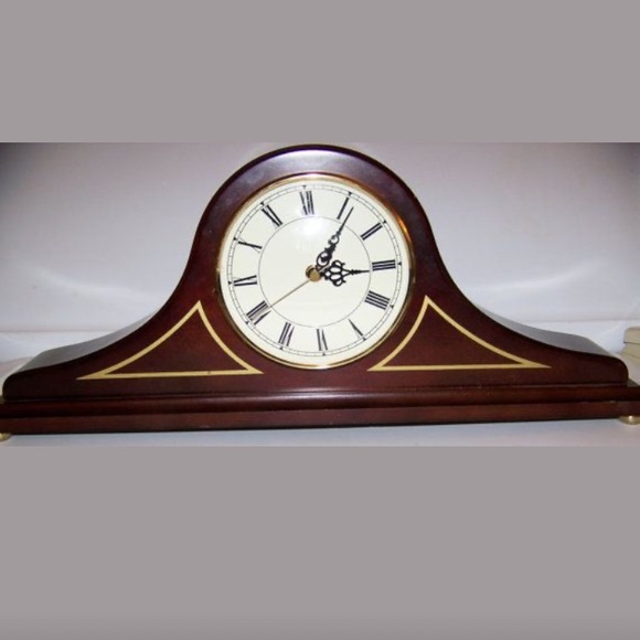 Vintage 1992 the Bombay Company Solid Wood NAPOLEON Style Mantle Clock, 5" Dial - Picture 15 of 15